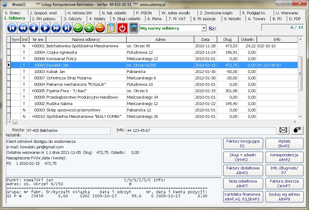 Zakładki - operacje